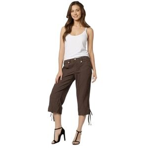 EZEKIEL Brown‎ Casual Boho Tie Up Leg Everyday Chic Capri Womens Size 9